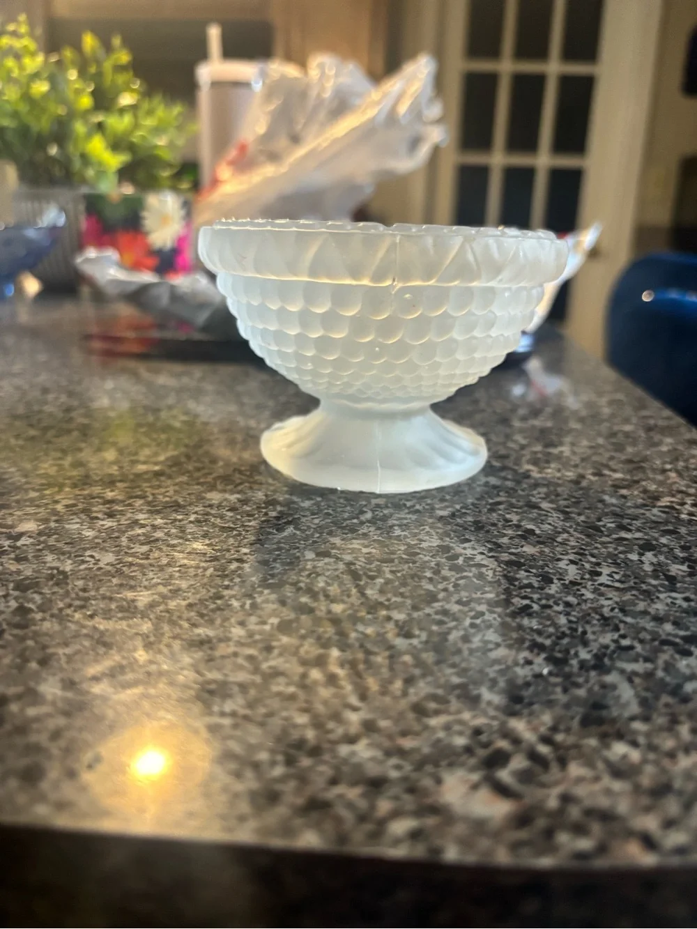Westmoreland Frosted Satin Hobnail Fairy Lamp Base Only